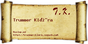 Trummer Klára névjegykártya