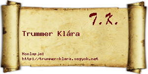 Trummer Klára névjegykártya